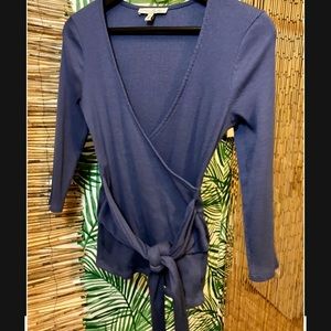 super flattering ribbed wrap top